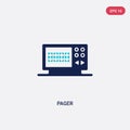 Two color pager vector icon from communication concept. isolated blue pager vector sign symbol can be use for web, mobile and logo