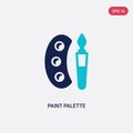 Two color paint palette vector icon from education 2 concept. isolated blue paint palette vector sign symbol can be use for web, Royalty Free Stock Photo