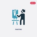 Two color painting vector icon from museum concept. isolated blue painting vector sign symbol can be use for web, mobile and logo Royalty Free Stock Photo