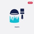 Two color paints vector icon from art concept. isolated blue paints vector sign symbol can be use for web, mobile and logo. eps 10 Royalty Free Stock Photo