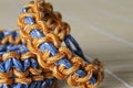 Two color paracord bracelet macro