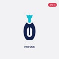 Two color parfume vector icon from fashion concept. isolated blue parfume vector sign symbol can be use for web, mobile and logo. Royalty Free Stock Photo