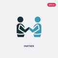 Two color partner vector icon from social media marketing concept. isolated blue partner vector sign symbol can be use for web,