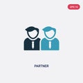 Two color partner vector icon from strategy concept. isolated blue partner vector sign symbol can be use for web, mobile and logo