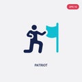 Two color patriot vector icon from army and war concept. isolated blue patriot vector sign symbol can be use for web, mobile and