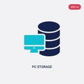 Two color pc storage vector icon from computer concept. isolated blue pc storage vector sign symbol can be use for web, mobile and Royalty Free Stock Photo