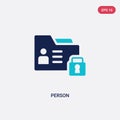 Two color person vector icon from gdpr concept. isolated blue person vector sign symbol can be use for web, mobile and logo. eps