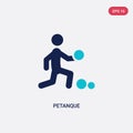 two color petanque vector icon from activity and hobbies concept. isolated blue petanque vector sign symbol can be use for web,