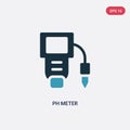 Two color ph meter vector icon from science concept. isolated blue ph meter vector sign symbol can be use for web, mobile and logo Royalty Free Stock Photo