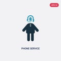 Two color phone service vector icon from people concept. isolated blue phone service vector sign symbol can be use for web, mobile