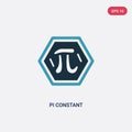 Two color pi constant vector icon from signs concept. isolated blue pi constant vector sign symbol can be use for web, mobile and