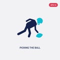 Two color picking the ball vector icon from american football concept. isolated blue picking the ball vector sign symbol can be Royalty Free Stock Photo