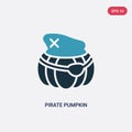 Two color pirate pumpkin vector icon from other concept. isolated blue pirate pumpkin vector sign symbol can be use for web,