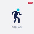 Two color pissed human vector icon from feelings concept. isolated blue pissed human vector sign symbol can be use for web, mobile