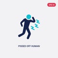 Two color pissed off human vector icon from feelings concept. isolated blue pissed off human vector sign symbol can be use for web