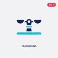 Two color playground vector icon from entertainment concept. isolated blue playground vector sign symbol can be use for web, Royalty Free Stock Photo