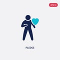 Two color pledge vector icon from crowdfunding concept. isolated blue pledge vector sign symbol can be use for web, mobile and