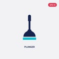 Two color plunger vector icon from cleaning concept. isolated blue plunger vector sign symbol can be use for web, mobile and logo Royalty Free Stock Photo