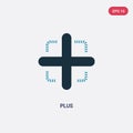 Two color plus vector icon from orientation concept. isolated blue plus vector sign symbol can be use for web, mobile and logo.