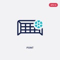 Two color point vector icon from football concept. isolated blue point vector sign symbol can be use for web, mobile and logo. eps Royalty Free Stock Photo