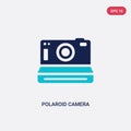 Two color polaroid camera vector icon from hardware concept. isolated blue polaroid camera vector sign symbol can be use for web,