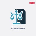 Two color political balance vector icon from political concept. isolated blue political balance vector sign symbol can be use for Royalty Free Stock Photo