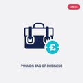 Two color pounds bag of business vector icon from business concept. isolated blue pounds bag of business vector sign symbol can be Royalty Free Stock Photo