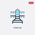 Two color power line vector icon from industry concept. isolated blue power line vector sign symbol can be use for web, mobile and Royalty Free Stock Photo