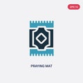 Two color praying mat vector icon from religion concept. isolated blue praying mat vector sign symbol can be use for web, mobile Royalty Free Stock Photo