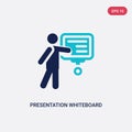 Two color presentation whiteboard vector icon from behavior concept. isolated blue presentation whiteboard vector sign symbol can