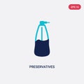 Two color preservatives vector icon from cleaning concept. isolated blue preservatives vector sign symbol can be use for web,