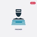 Two color prisoner vector icon from law and justice concept. isolated blue prisoner vector sign symbol can be use for web, mobile