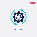 Two color processing vector icon from artificial intellegence concept. isolated blue processing vector sign symbol can be use for Royalty Free Stock Photo