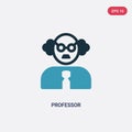 Two color professor vector icon from science concept. isolated blue professor vector sign symbol can be use for web, mobile and Royalty Free Stock Photo