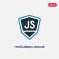 Two color programming language vector icon from programming concept. isolated blue programming language vector sign symbol can be