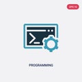 Two color programming vector icon from concept. isolated blue programming vector sign symbol can be use for web, mobile and logo