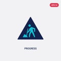 Two color progress vector icon from construction concept. isolated blue progress vector sign symbol can be use for web, mobile and
