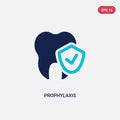 Two color prophylaxis vector icon from dentist concept. isolated blue prophylaxis vector sign symbol can be use for web, mobile