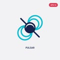 Two color pulsar vector icon from astronomy concept. isolated blue pulsar vector sign symbol can be use for web, mobile and logo.