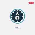Two color qibla vector icon from religion concept. isolated blue qibla vector sign symbol can be use for web, mobile and logo. eps Royalty Free Stock Photo
