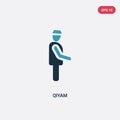 Two color qiyam vector icon from people concept. isolated blue qiyam vector sign symbol can be use for web, mobile and logo. eps