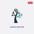 Two color quaking aspen tree vector icon from nature concept. isolated blue quaking aspen tree vector sign symbol can be use for