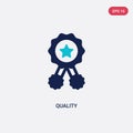 Two color quality vector icon from customer service concept. isolated blue quality vector sign symbol can be use for web, mobile