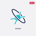 Two color quasar vector icon from astronomy concept. isolated blue quasar vector sign symbol can be use for web, mobile and logo.