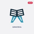 Two color quran rehal vector icon from religion-2 concept. isolated blue quran rehal vector sign symbol can be use for web, mobile Royalty Free Stock Photo
