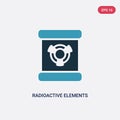 Two color radioactive elements vector icon from signs concept. isolated blue radioactive elements vector sign symbol can be use