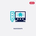 Two color radiograph vector icon from dentist concept. isolated blue radiograph vector sign symbol can be use for web, mobile and