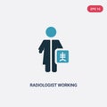 Two color radiologist working vector icon from people concept. isolated blue radiologist working vector sign symbol can be use for