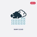 Two color rainy cloud vector icon from nautical concept. isolated blue rainy cloud vector sign symbol can be use for web, mobile Royalty Free Stock Photo