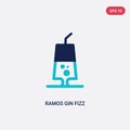 Two color ramos gin fizz vector icon from drinks concept. isolated blue ramos gin fizz vector sign symbol can be use for web,